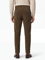 Cervo Pleated Corduroy Gurkha Trouser - Khaki view 5