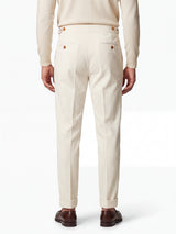 Cervo Pleated Corduroy Gurkha Trouser - Cream view 5
