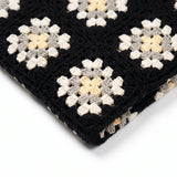 Granny-Square Crochet Shirt, Black view 4