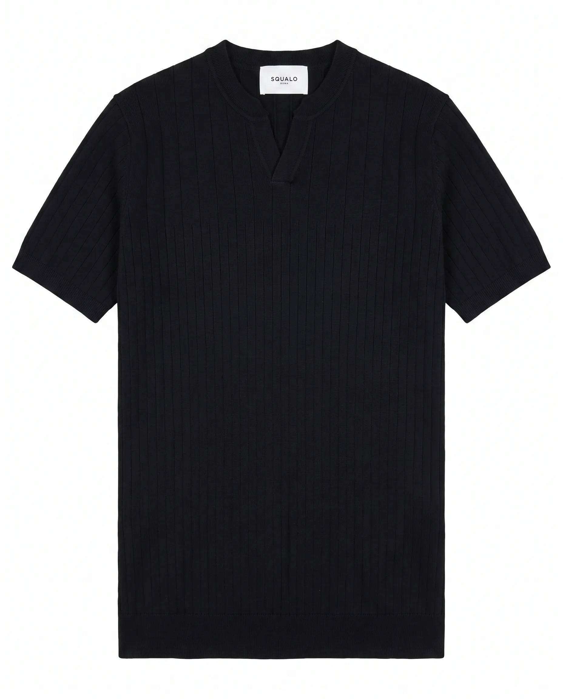 Ribbed Knit Tee - Black