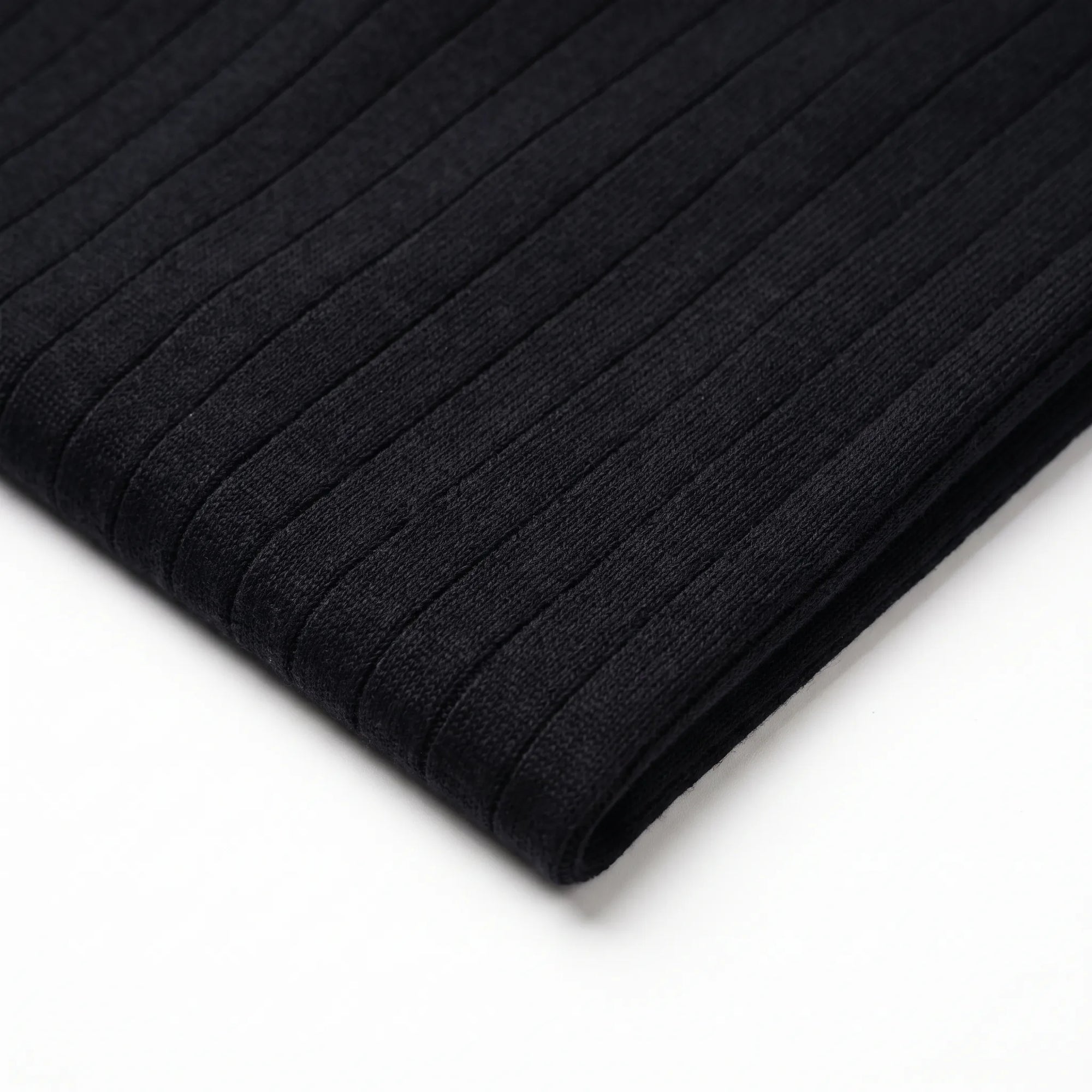 Ribbed Knit Tee - Black