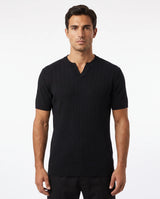 Ribbed Knit Tee - Black view 1