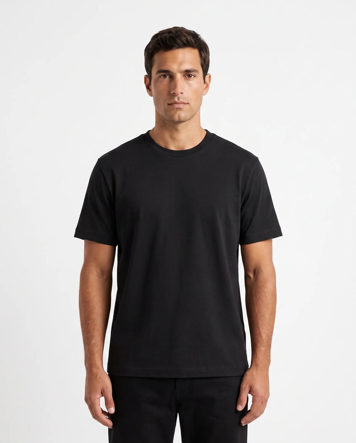 Supima Katoenen T-shirt, Zwart
