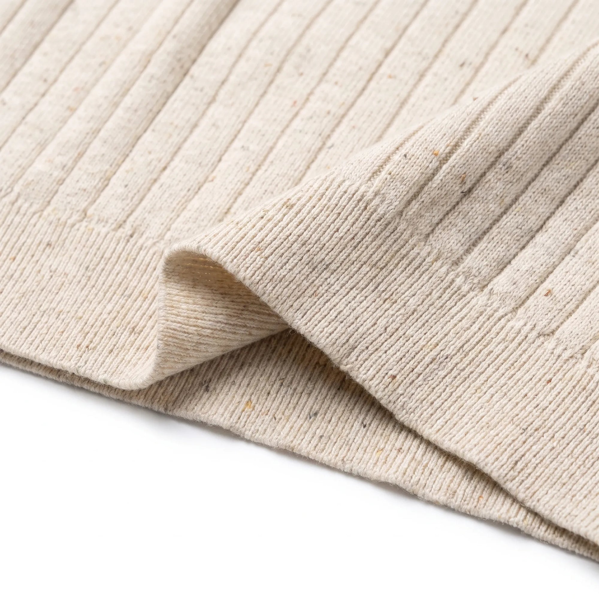 Ribbed Knit Tee - Oatmeal