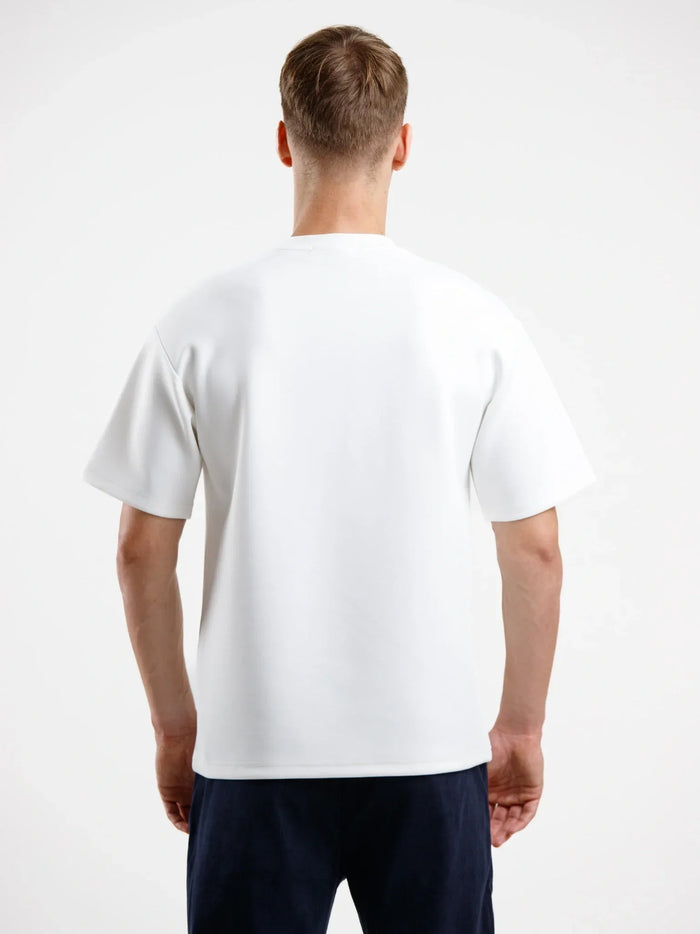 Oversized Rundhals-T-Shirt, Weiß