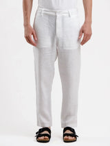 Linen Trouser - White view 1