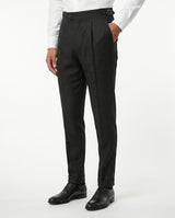 Pleated Linen Trousers, Charcoal view 3