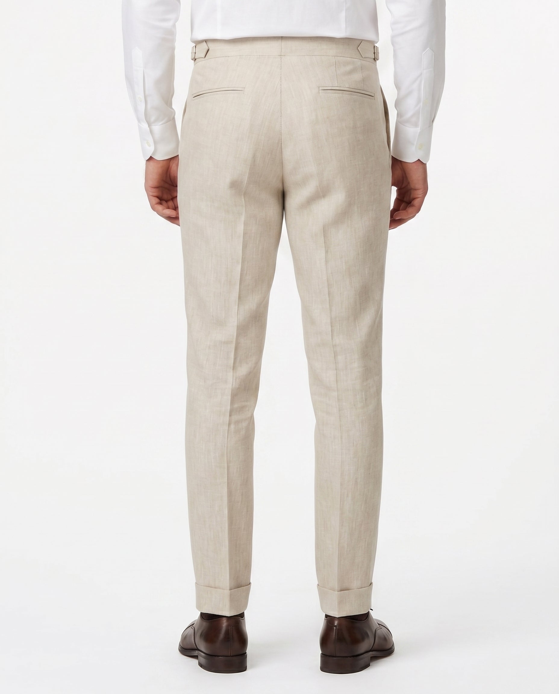 Linnen Broek met Plooien, Zand