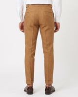Bundfaltenhose aus Leinen, Cognac view 2