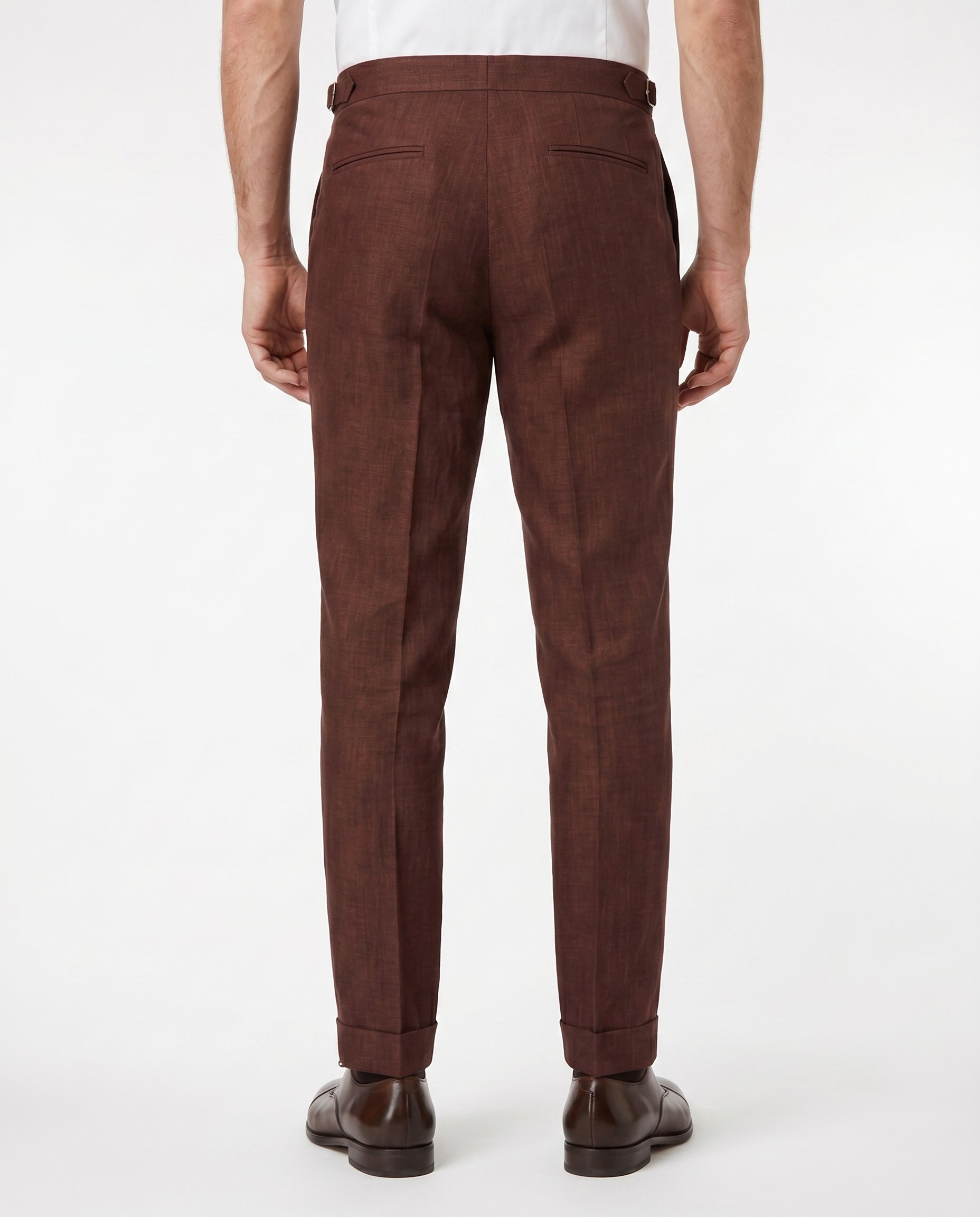 Plissierte Leinenhose, Schokolade
