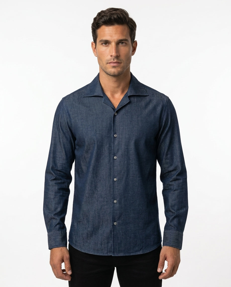 Chambray Shirt, Indigo | Squalo Roma