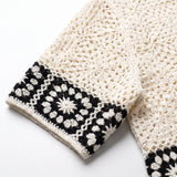 Granny-Square-Häkelshirt, Weiß view 4