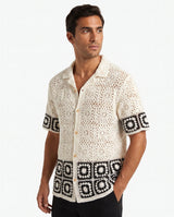 Granny-Square-Häkelshirt, Weiß view 2