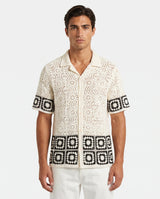 Granny-Square-Häkelshirt, Weiß view 1