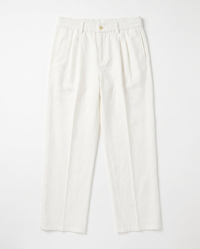 Procida Elastic-Waist Linen Trouser - White