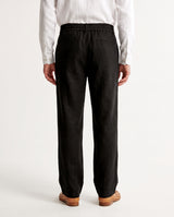 Procida Elastic-Waist Linen Trouser - Black view 5