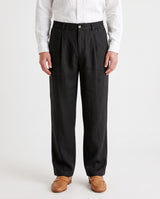 Procida Elastic-Waist Linen Trouser - Black view 1