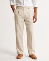 Procida Elastic-Waist Linen Trouser - Sand view 1