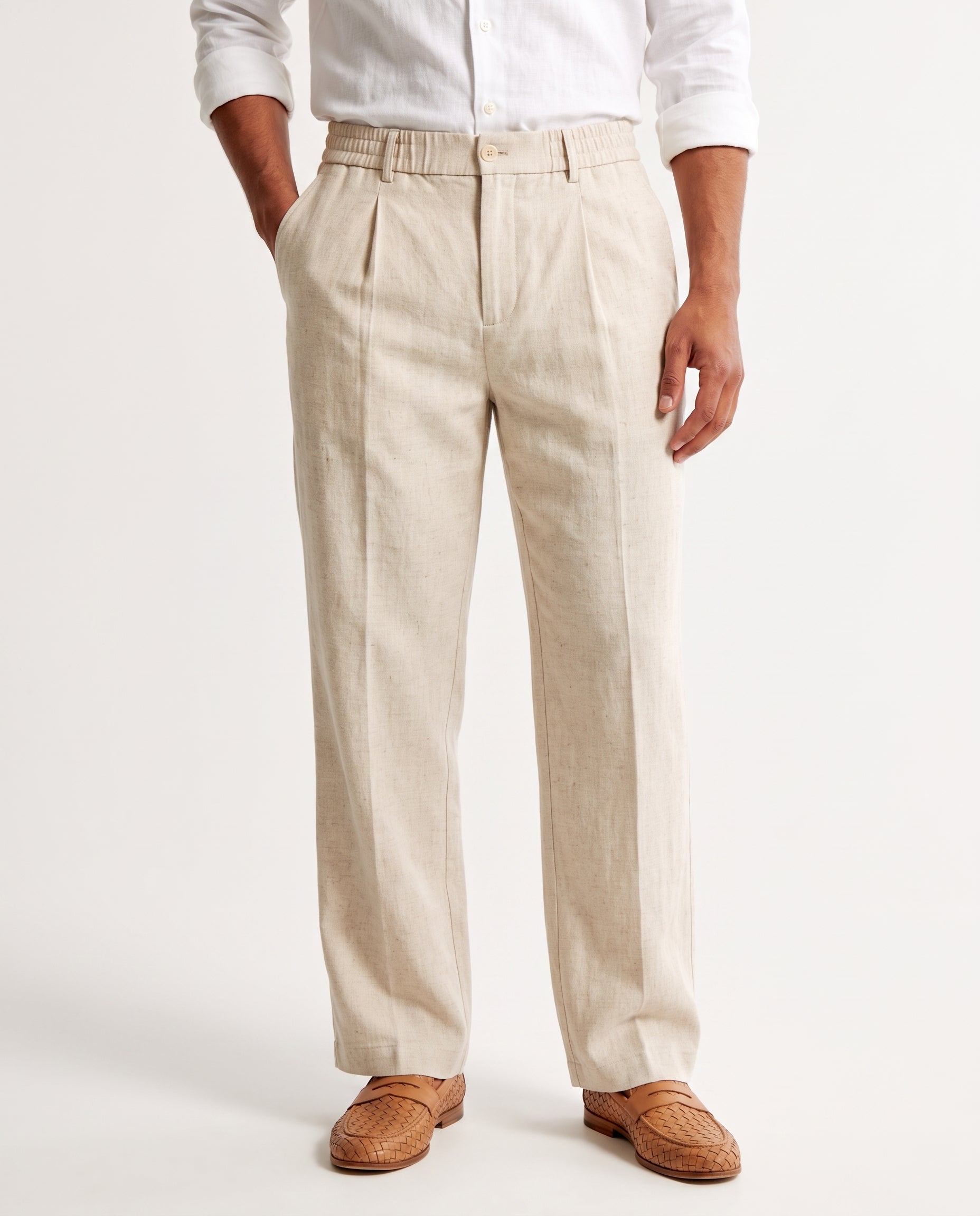 Procida Elastic-Waist Linen Trouser - Sand