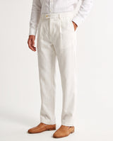 Procida Elastic-Waist Linen Trouser - White view 2