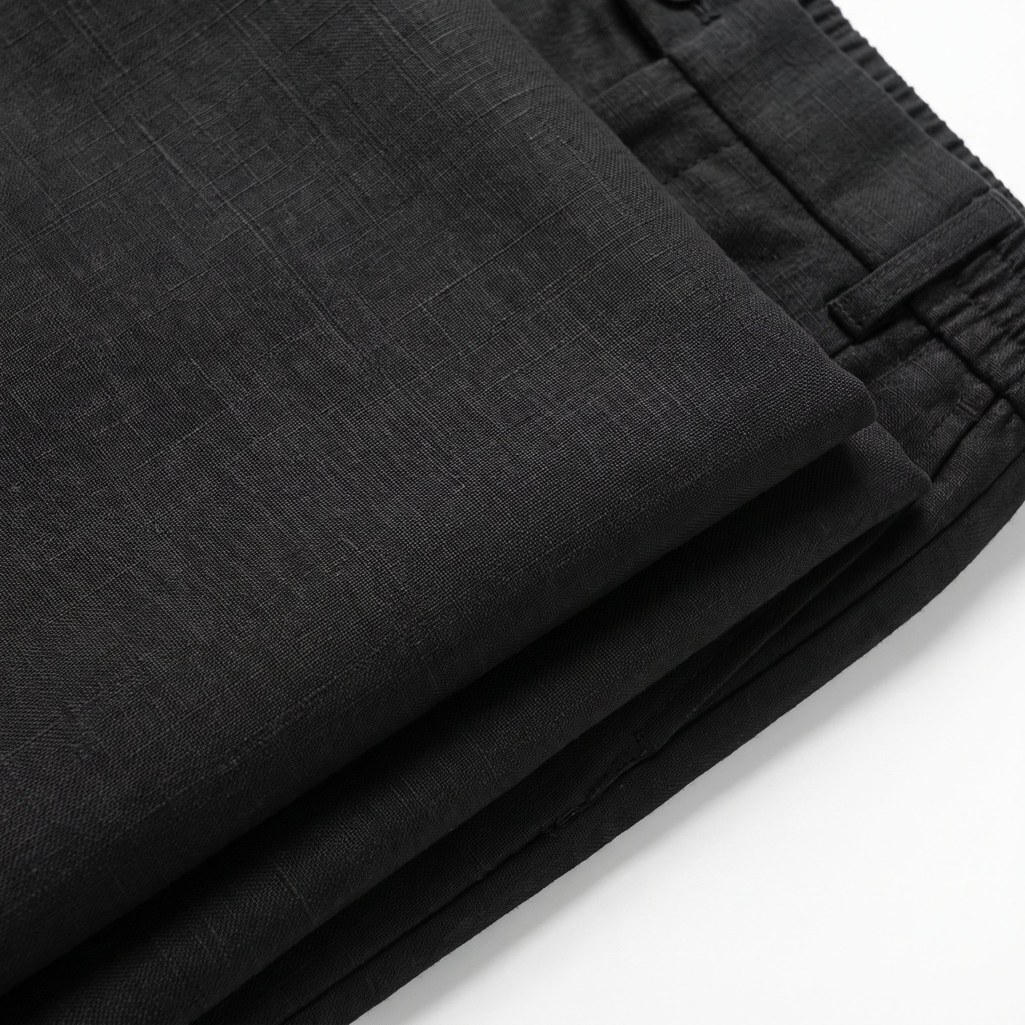 Procida Elastic-Waist Linen Trouser - Black