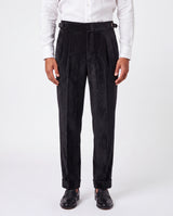 Venezia Pleated Velvet Gurkha Pants - Black view 1