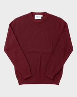 Verona Ribbed Mid-Weight Knit Crew - Burgundy view 4