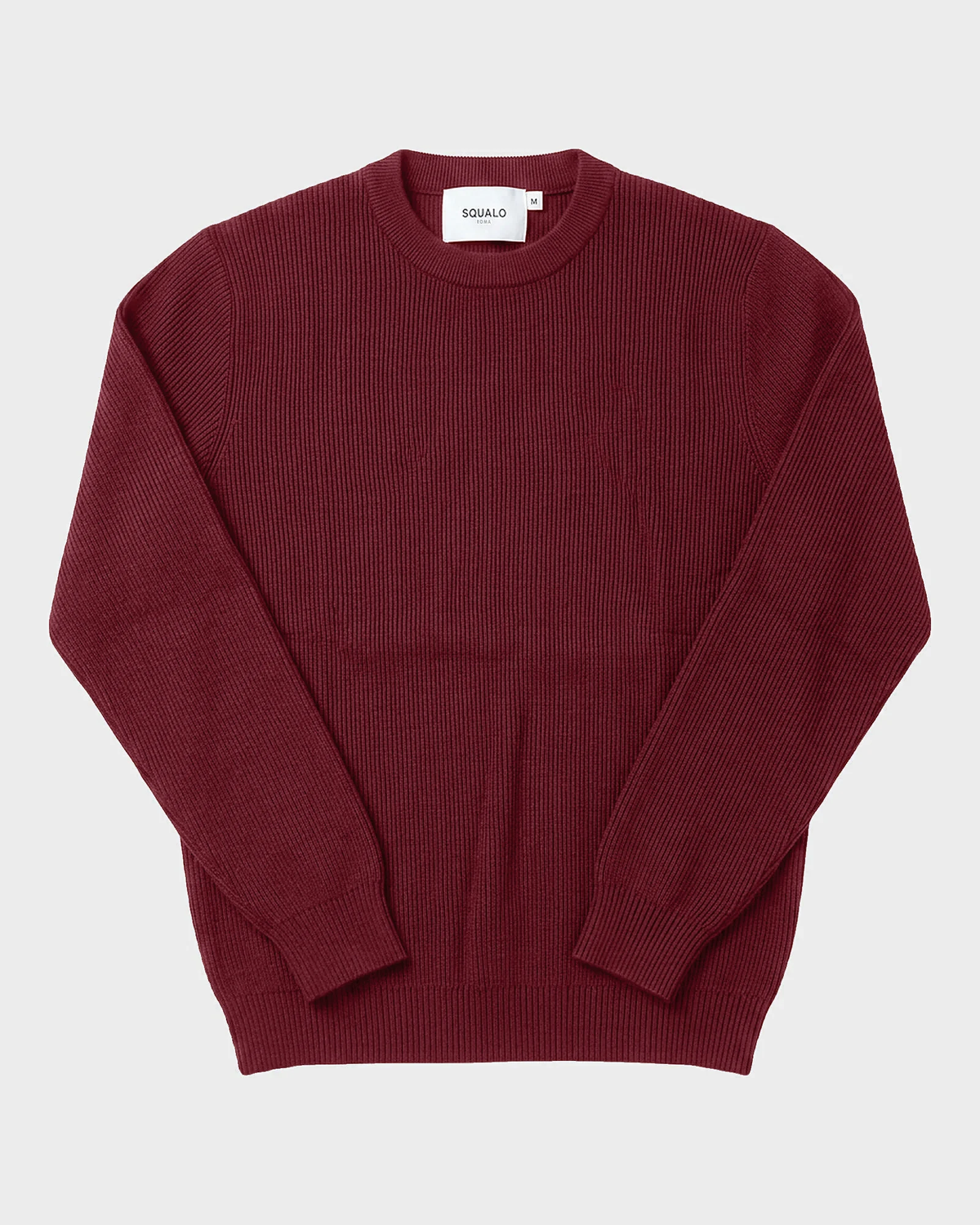 Verona Ribbed Mid-Weight Knit Crew - Burgundy