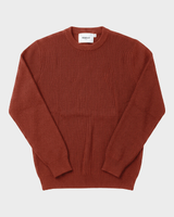 Verona Ribbed Mid-Weight Knit Crew - Rust view 4