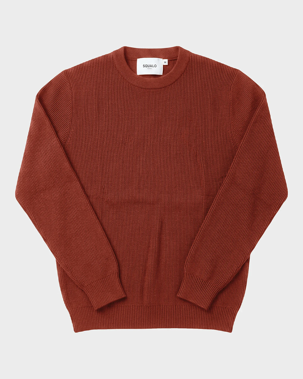 Verona Ribbed Mid-Weight Knit Crew - Rust