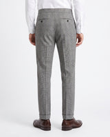 Capri Pleated Side-Tab Trouser - Grey Check view 4