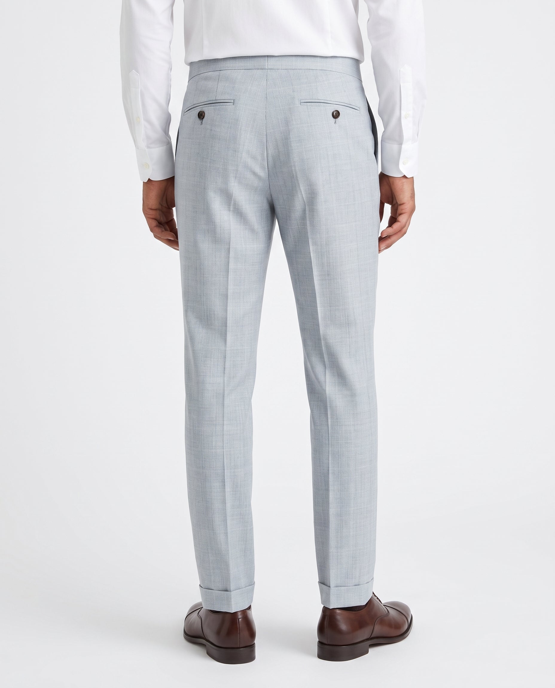 Capri Pleated Side-Tab Trouser - Light Silver Grey