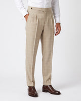 Capri Pleated Side-Tab Trouser - Oatmeal view 2
