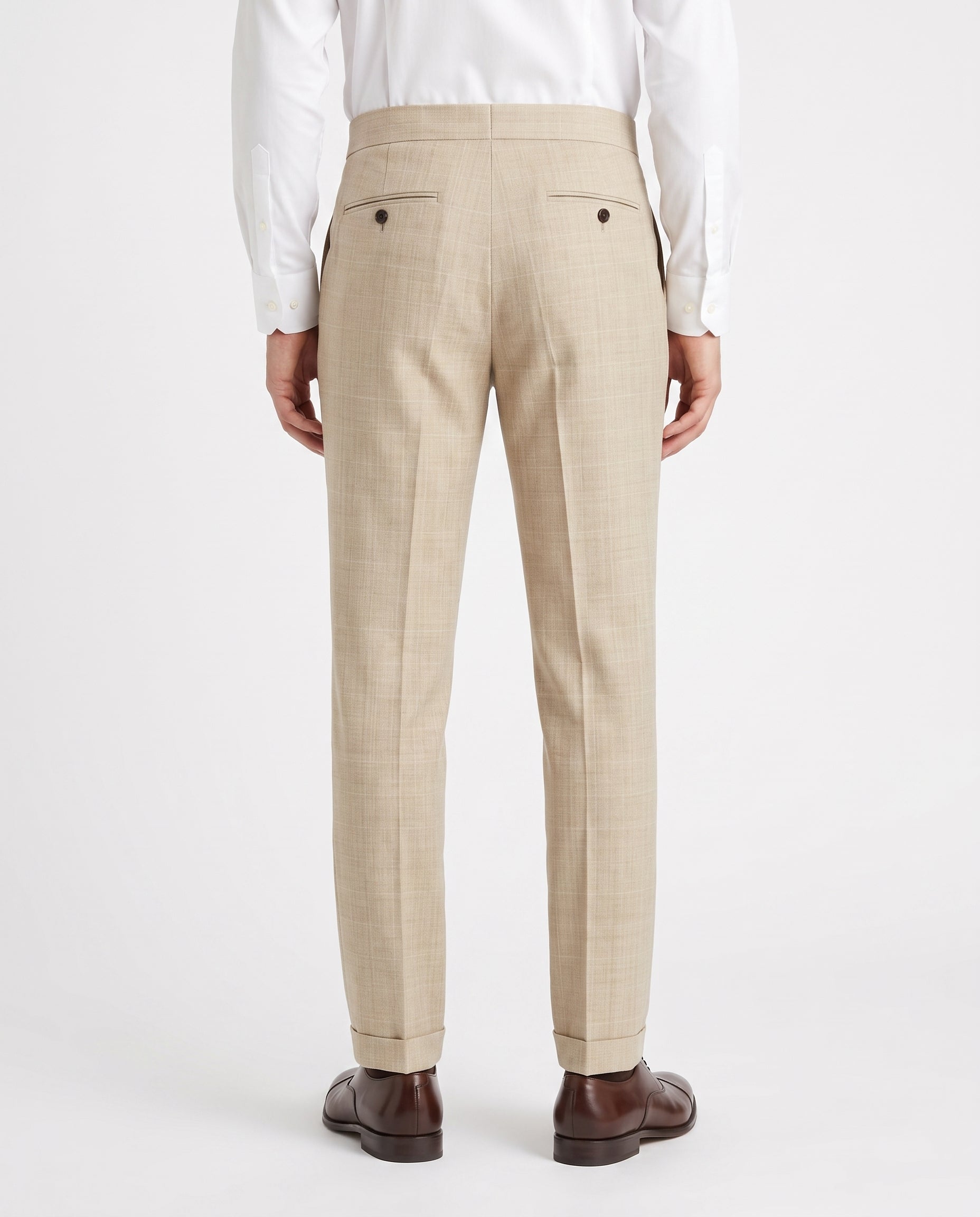 Capri Pleated Side-Tab Trouser - Oatmeal