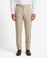 Capri Pleated Side-Tab Trouser - Oatmeal view 1