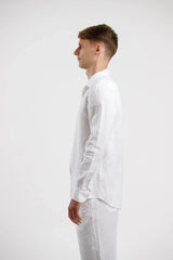 Linen Long Sleeve Shirt - White view 2